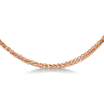 18k rose gold wheat chain link