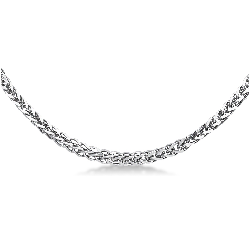18k white gold knurled chain 