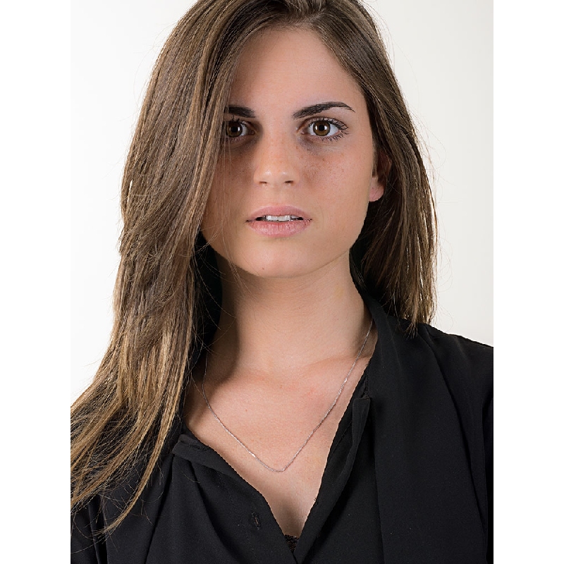 18k white gold knurled chain 