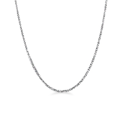 18k white gold knurled chain 