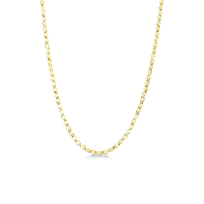 18k yellow gold knurled chain, 40 cm