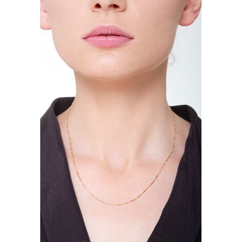 Venetian chain in 18k yellow gold, 45 cm