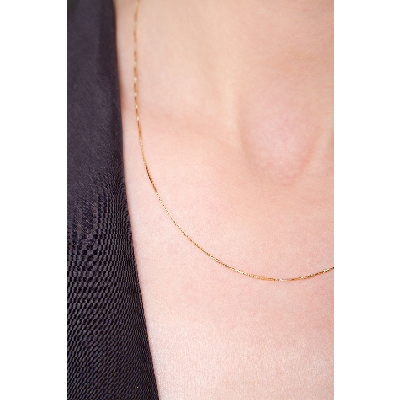 Venetian chain in 18k yellow gold, 45 cm