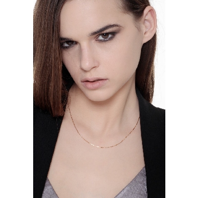 18k yellow gold venetian necklace , 45 cm long