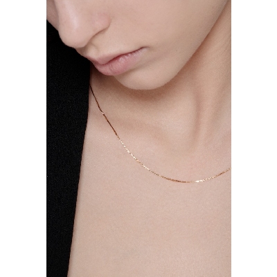 18k yellow gold venetian necklace , 45 cm long