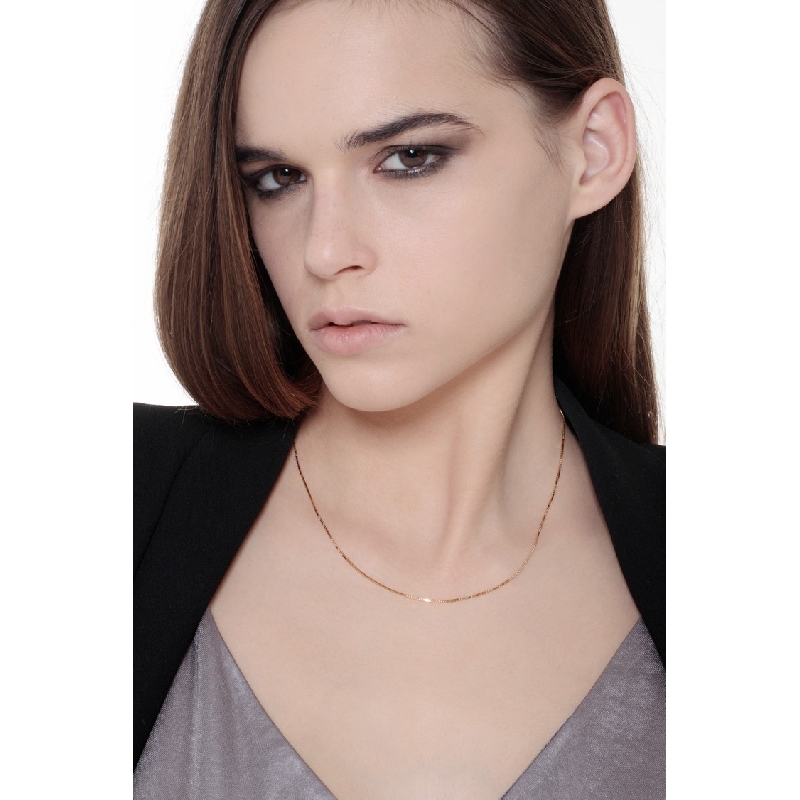 18k yellow gold venetian necklace , 45 cm