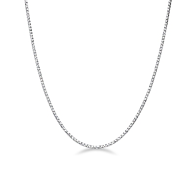 White gold 18k knurled chain, cm 40 