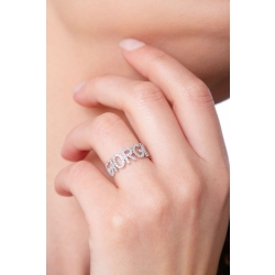 18K white gold name ring GIORGIA with diamonds  2