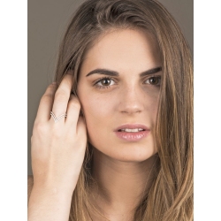 18k white gold ring with two rows of diamonds  2