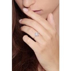 White gold 18k ring with diamonds stylized heart  2