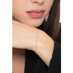 18k white gold bracelet with peace symbol with diamonds 2