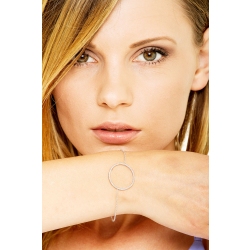 18k white gold bracelet with big circle with diamonds 2