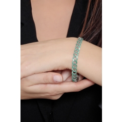 18k white gold cuban link bracelet with emeralds 2