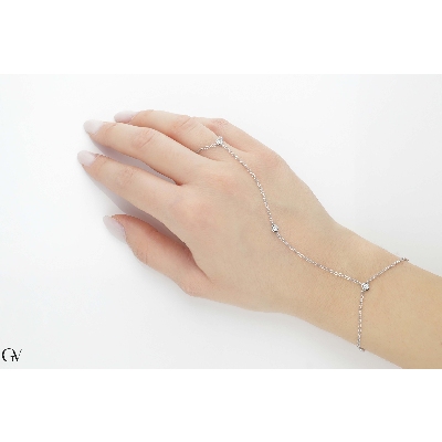 Slave bracelet with diamonds in 18k white gold