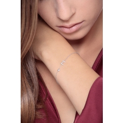 18k white gold bracelet with letter M with diamonds 2