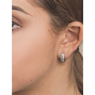 White gold 18k hoop earrings with diamonds 