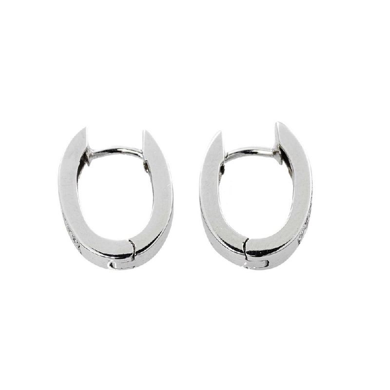 Oval earrings in white gold 18k with diamonds 