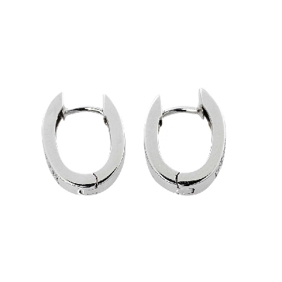 Oval earrings in white gold 18k with diamonds 