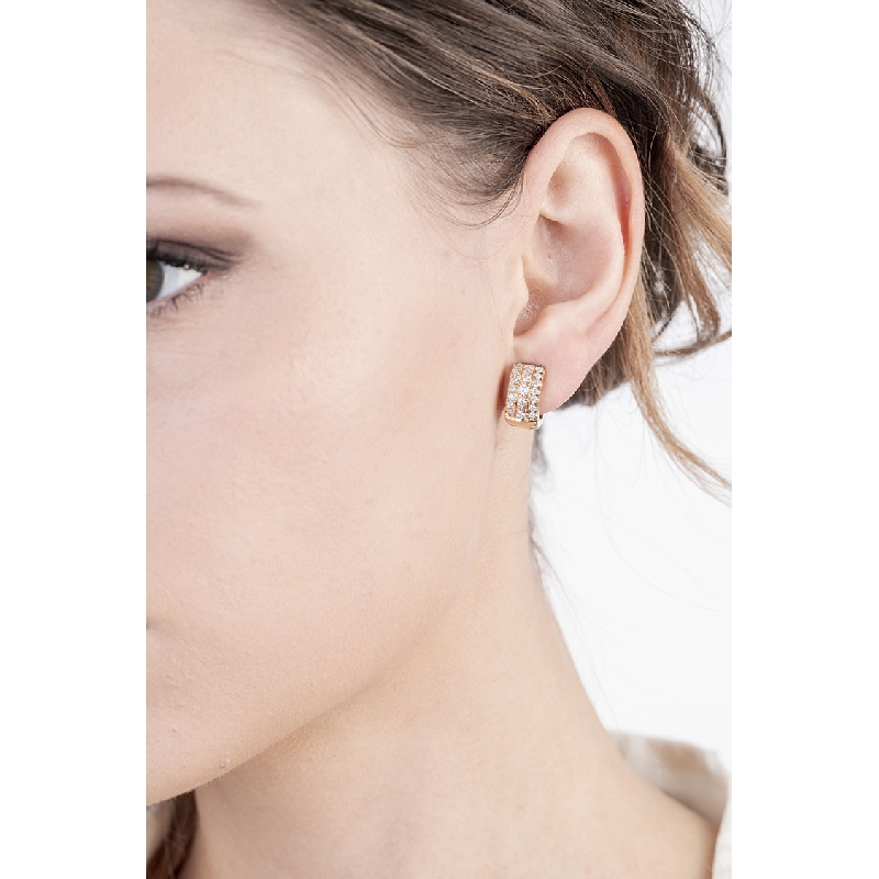 18k rose gold hoop earrings with diamonds 