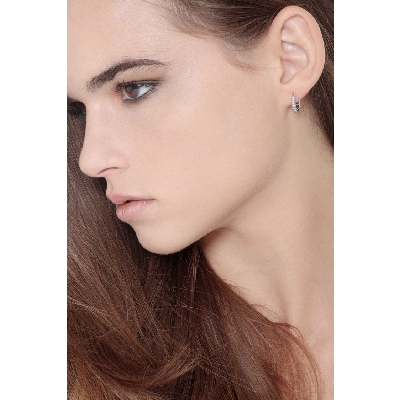 18k white gold hoop diamonds earrings 