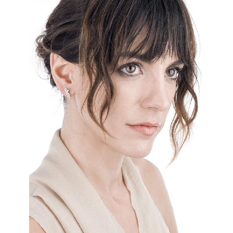 White gold 18k earrings with diamonds, 0,74 ct