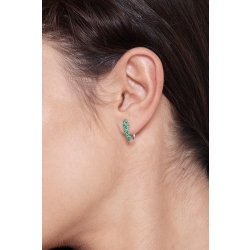 18k white gold hoop earrings with emeralds 2