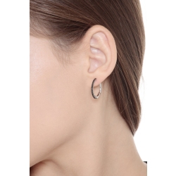18k white gold hoops with black diamonds  2