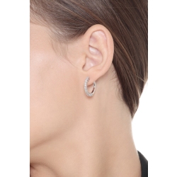 White gold 18k hoop earrings with diamonds 0,90 ct 2