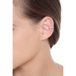 Mono orecchino in oro bianco 18k con diamanti, ct. 0.30 2