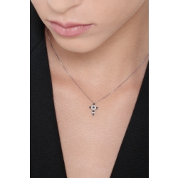 Cross pendant with black and white diamonds 2