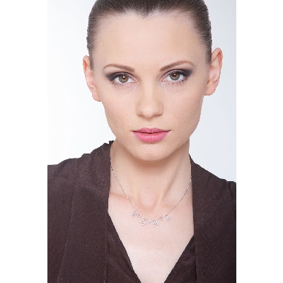 Necklace with EMMA charms with round cut diamonds