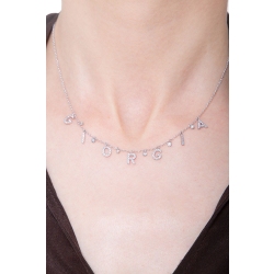 Necklace with GIORGIA charms with round cut diamonds 2