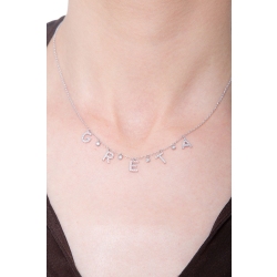 Necklace with GRETA charms with round cut diamonds 2
