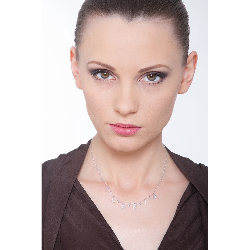 Necklace with ILARIA charms with round cut diamonds