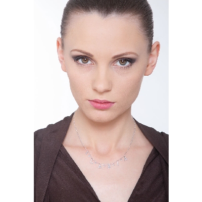 Necklace with ILARIA charms with round cut diamonds