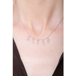 Necklace with ALICE charms with diamonds 2