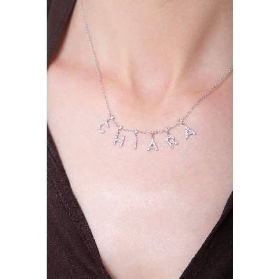 Necklace with CHIARA charms with diamonds