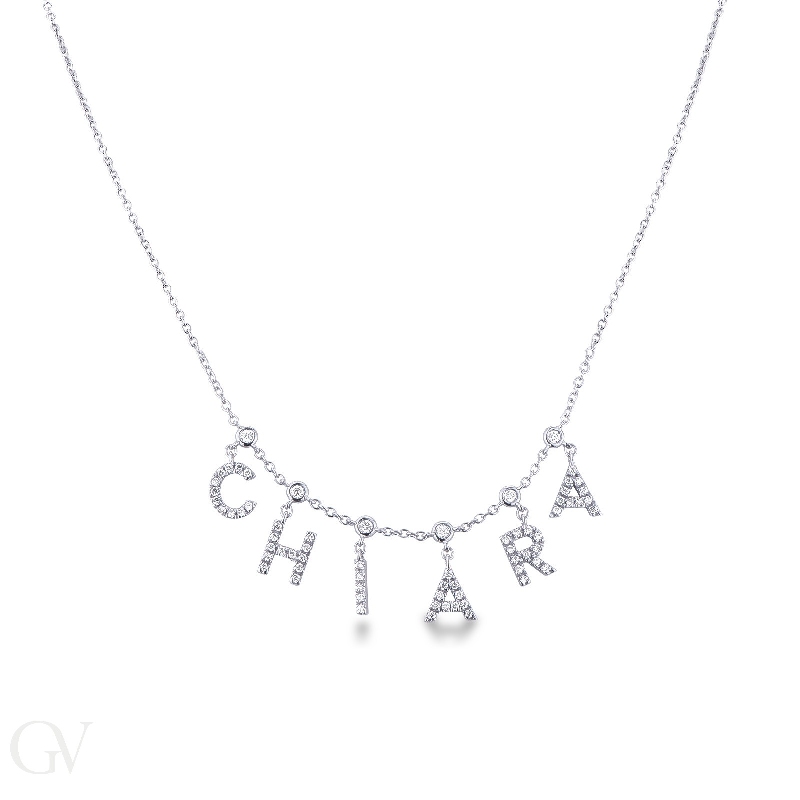 Necklace with CHIARA charms with diamonds