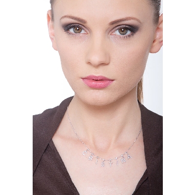 Necklace with CRISTINA charms with diamonds