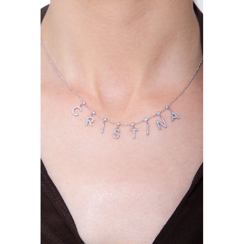 Necklace with CRISTINA charms with diamonds