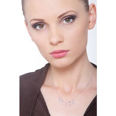 Necklace with ELISA charms with diamonds