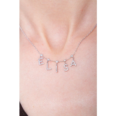 Necklace with ELISA charms with diamonds