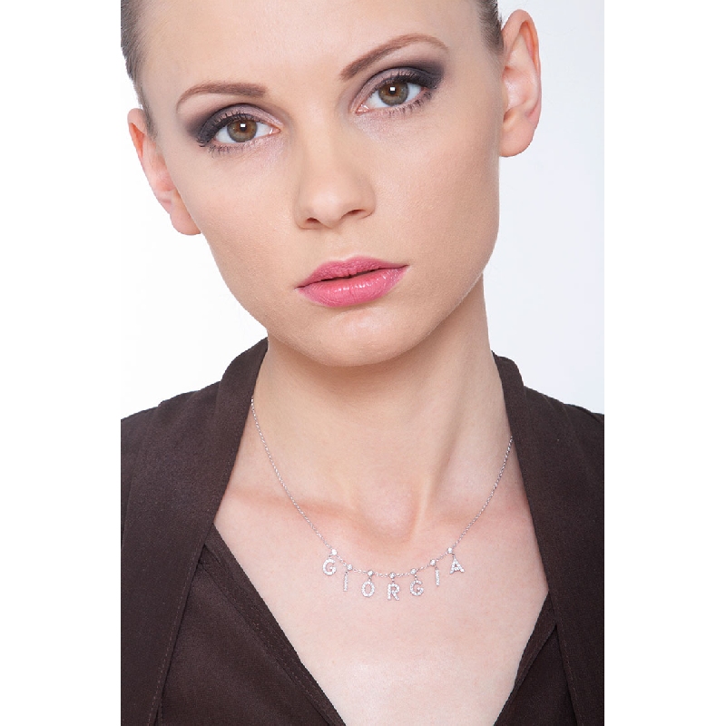 Necklace with GIORGIA charms with diamonds