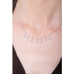 Necklace with GIORGIA charms with diamonds 2