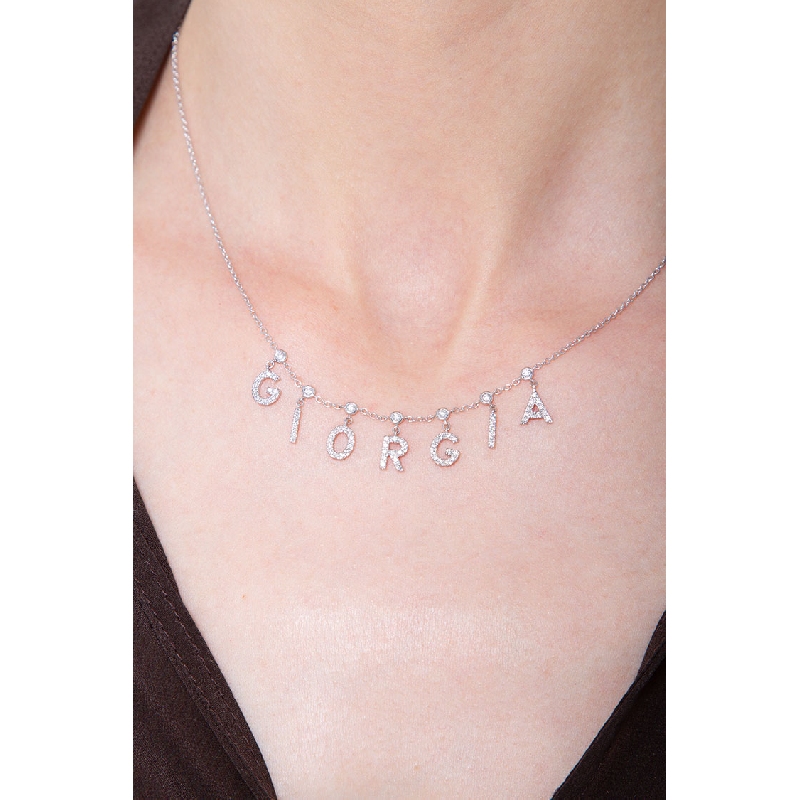 Necklace with GIORGIA charms with diamonds