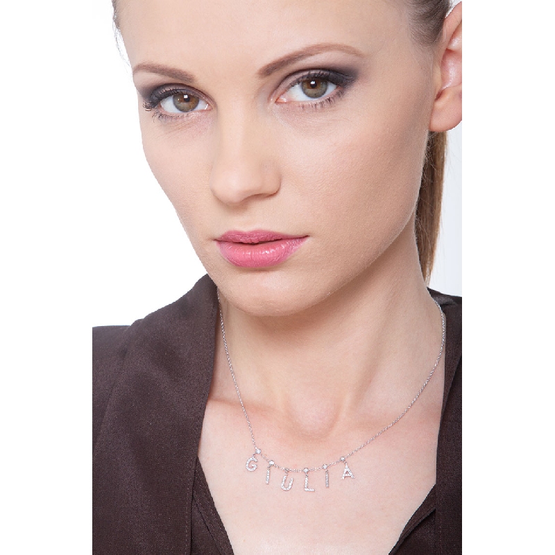 Necklace with GIULIA charms with diamonds