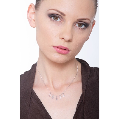 Necklace with GRETA charms with diamonds