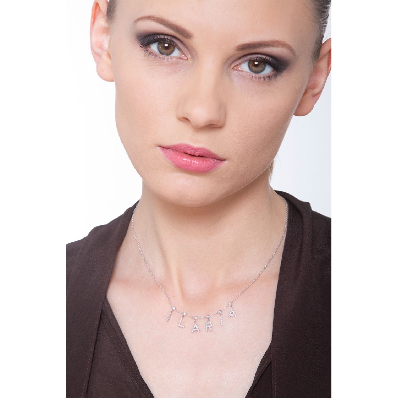 Necklace with ILARIA charms with diamonds