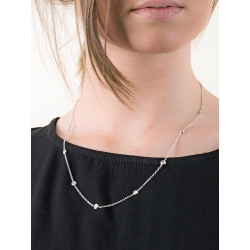 18k white gold long necklace with round cut diamonds 2