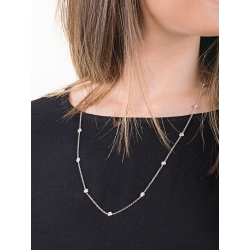 18k white gold long necklace with solitaire diamonds 2